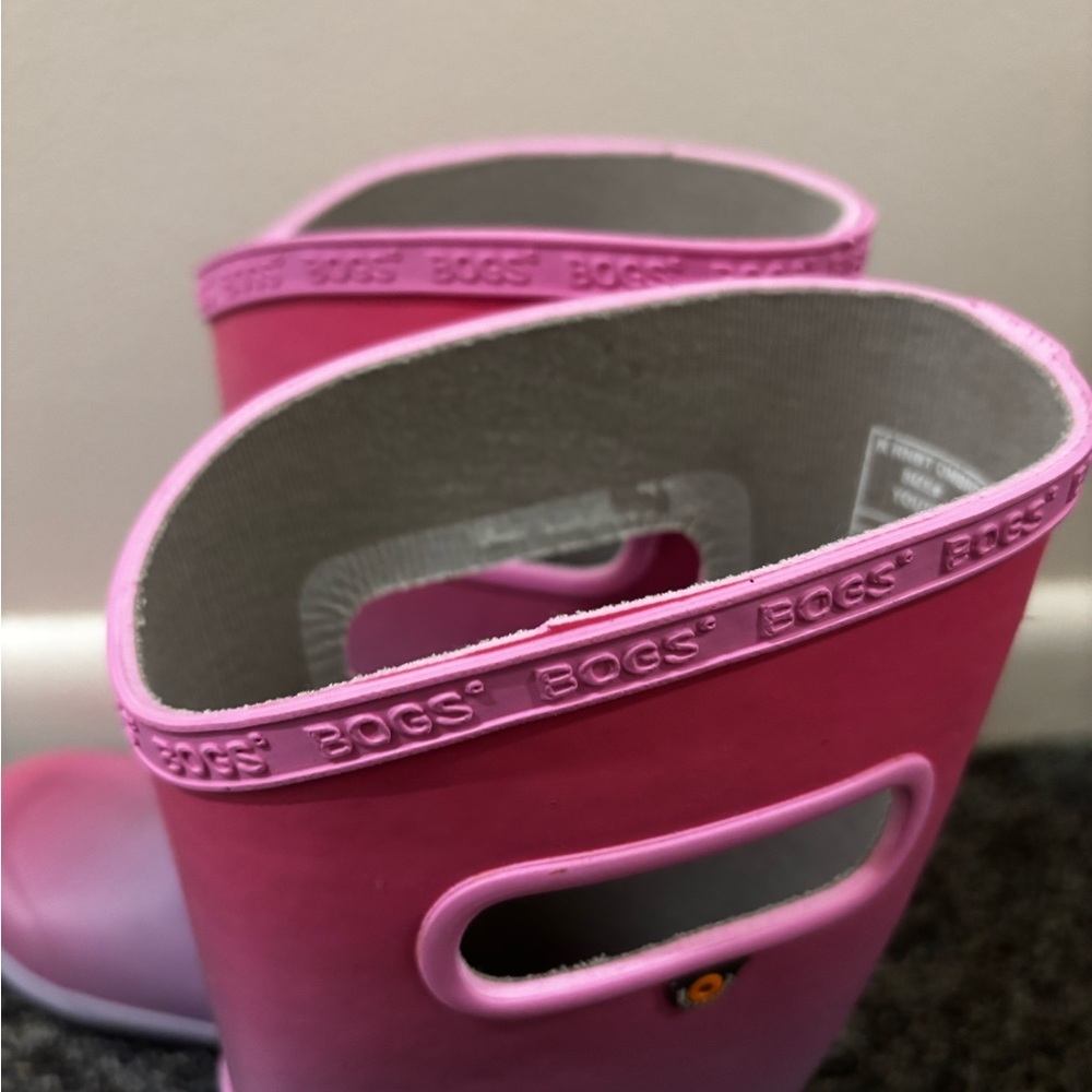 BOGS Kids Ombre Rain Boots Youth 6 – Pink Purple Waterproof Rubber Boots - Picture 6 of 12
